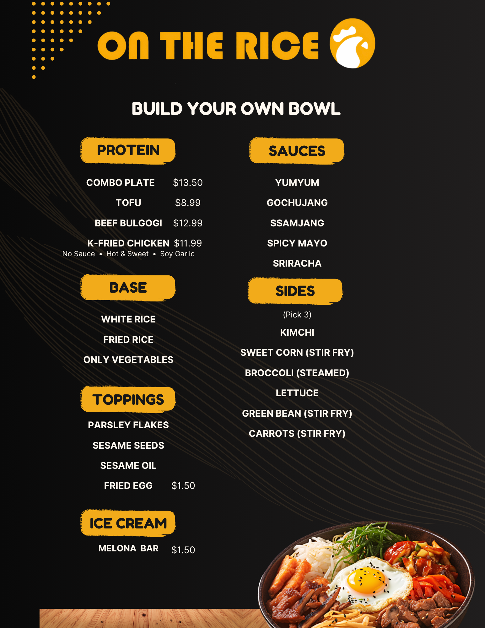 On The Rice menu, page 2
